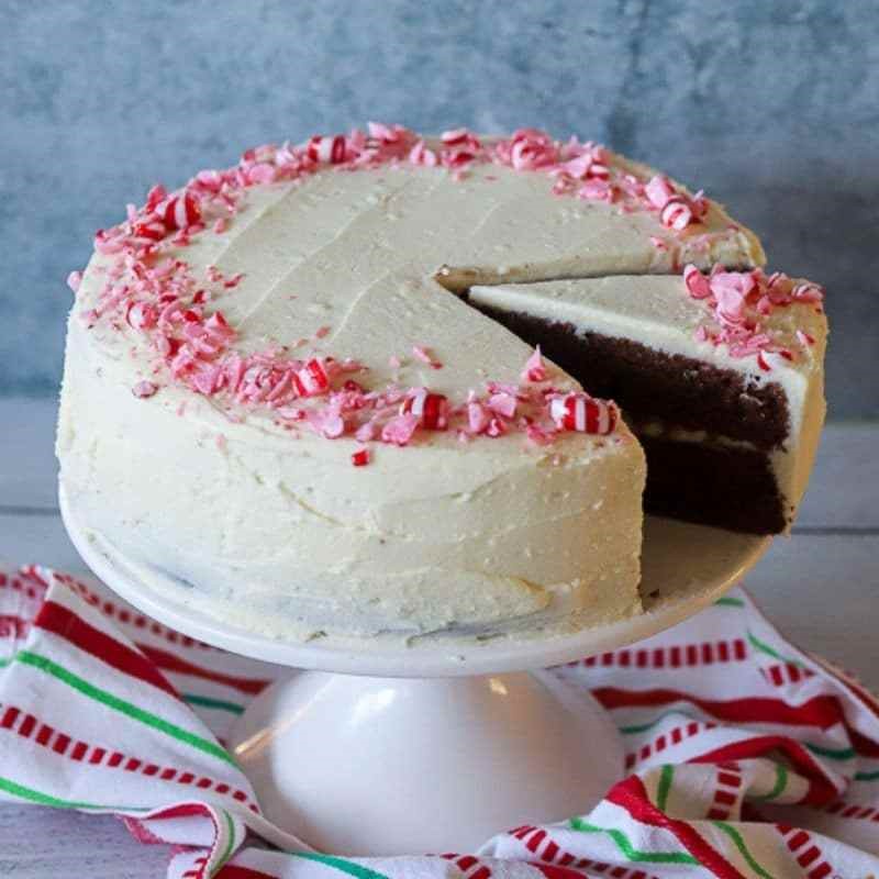 Chocolate Cake with Crushed Candy Cane Icing - Integral Care