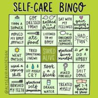 Self-care bingo card