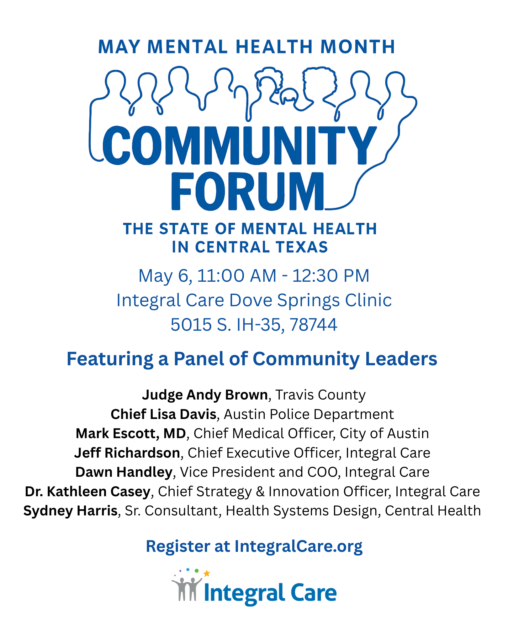 Community Forum Promotion. May 6, 2026 11 AM to 12:30 PM